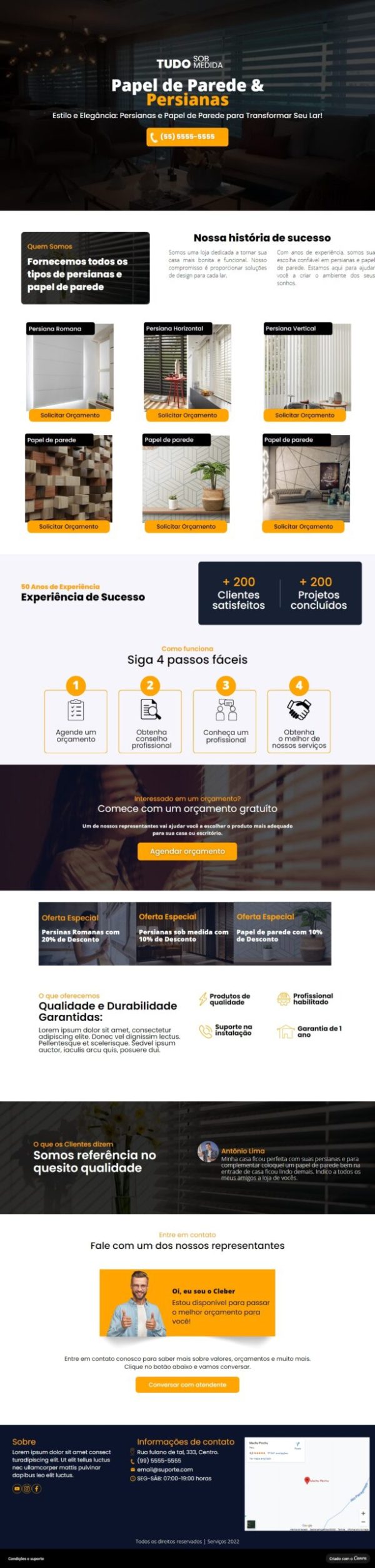 Sales Page for Blinds and Wallpaper